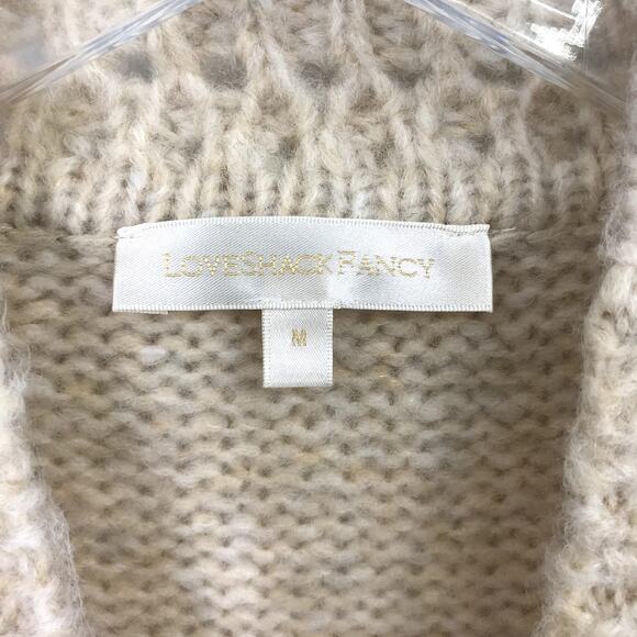 LoveShackFancy Roosevelt Pullover Sweater M Long Sleeve Cozy Knit Wool Blend - Picture 4 of 8